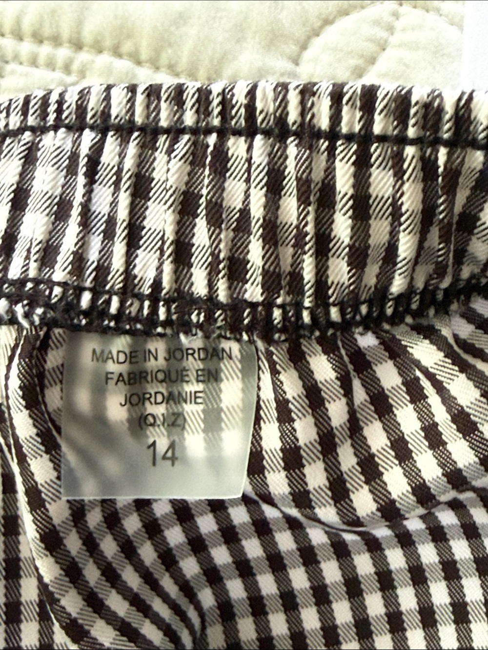 Black Checkered Patchwork Pants Size 14 - Picture 6 of 14